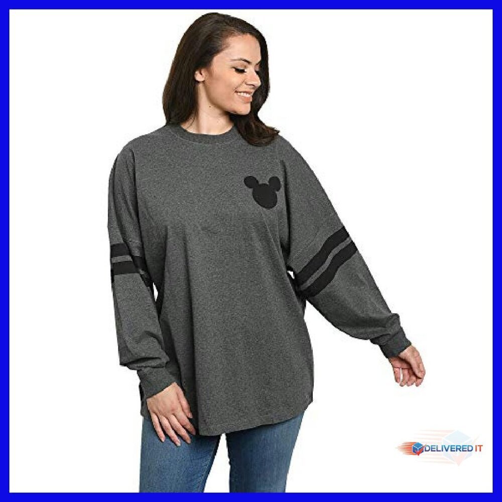 Oversized Long Sleeve Crewneck Jersey Shirt - 100% Cotton - Loose Fit - Picture 3 of 7